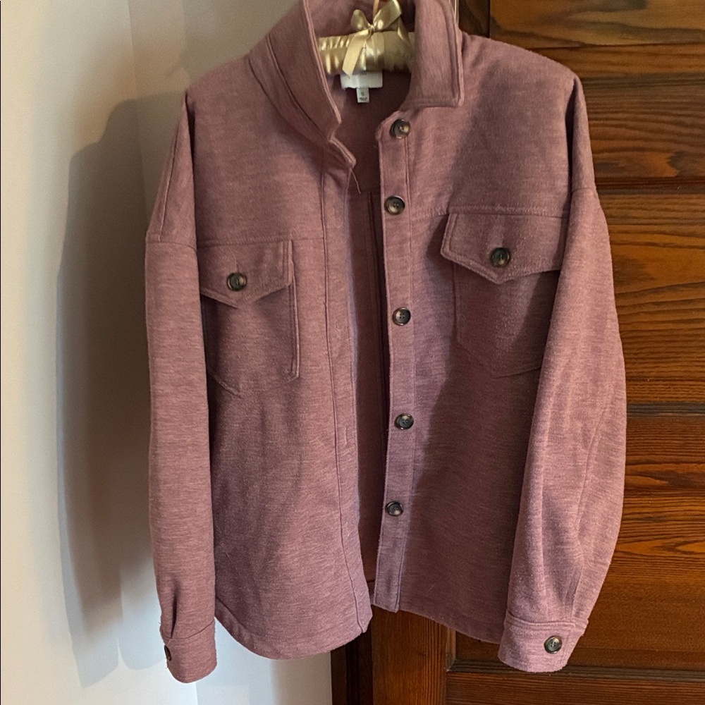 Gilli Mauve Button-Up Shacket